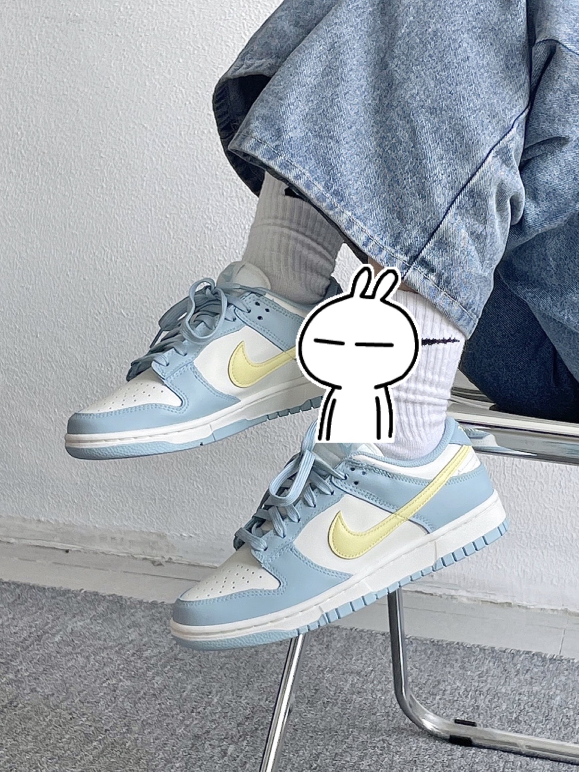(W) Nike Dunk Low Sail Citron Tint 착용 스타일