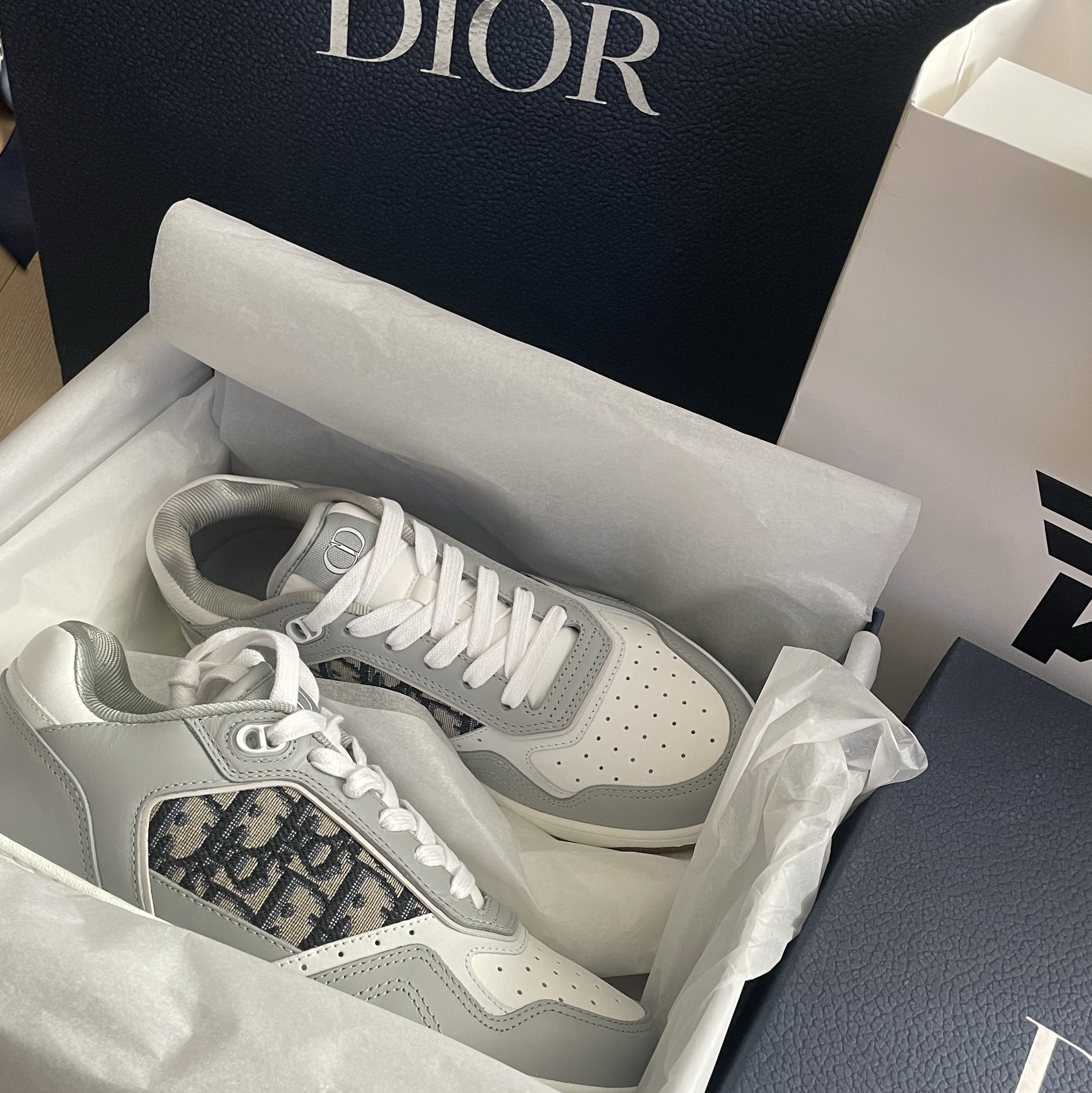 Dior B27 Low-Top Sneakers Gray 착용 스타일 - 1
