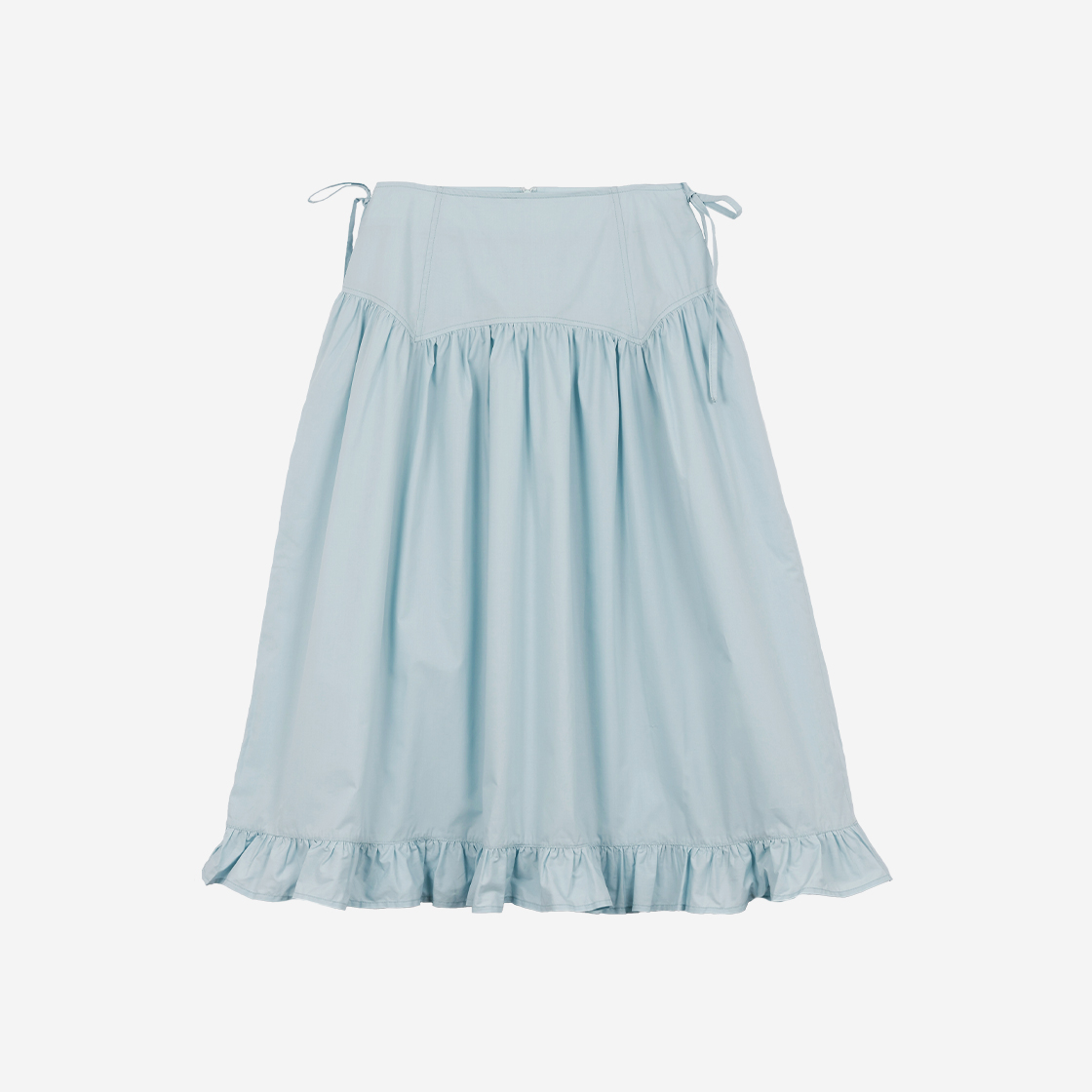 23FWSK001 Saenginstudios Corset Shirring Ruffle Skirt Sky Mint