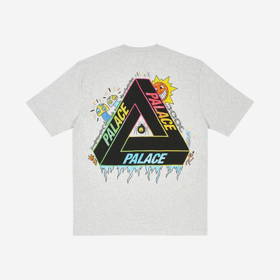 Palace Tri-Lottie T-Shirt Grey Marl - 23FW 상세 이미지 1