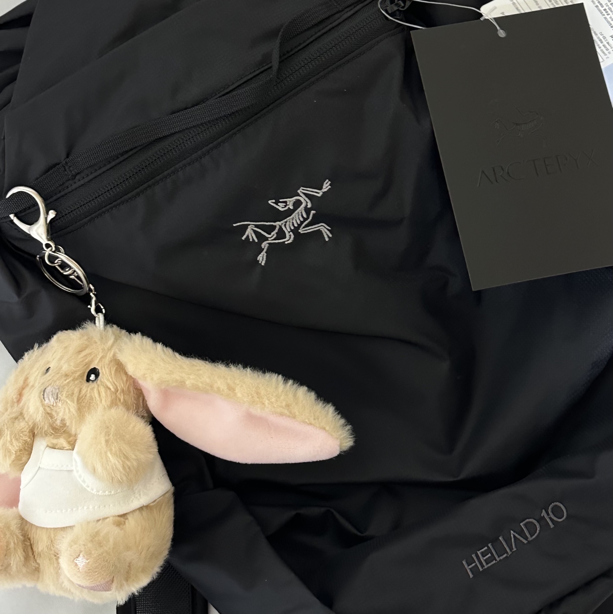 Arc'teryx Heliad 10 Backpack Black, Glowny I'm Lony Keyring 착용 스타일