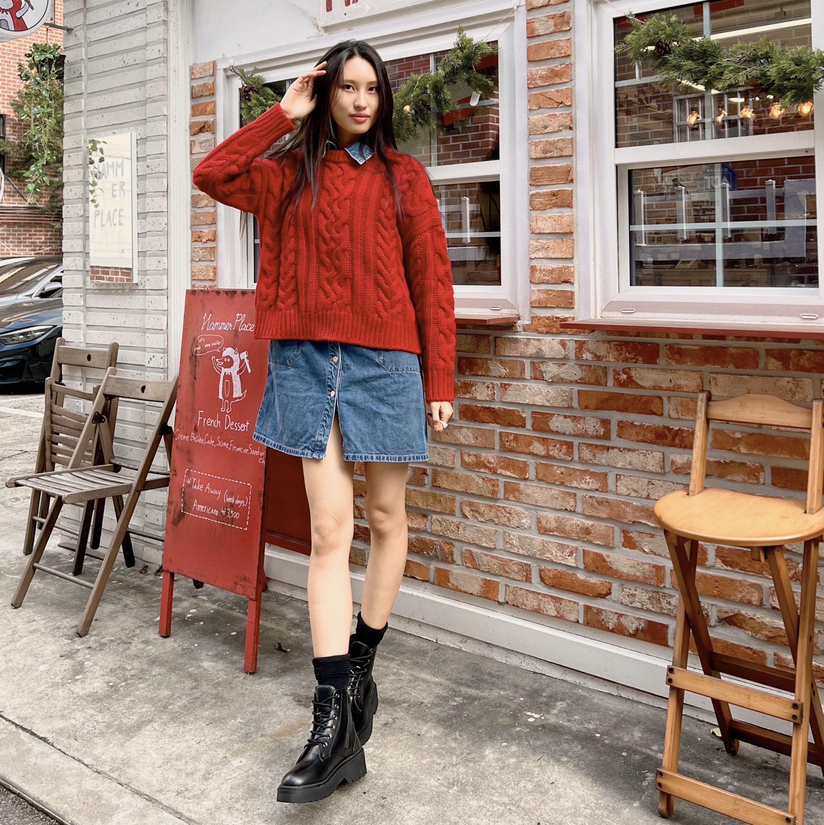 Dr. Martens Jadon Boots Black 착용 스타일 - 2
