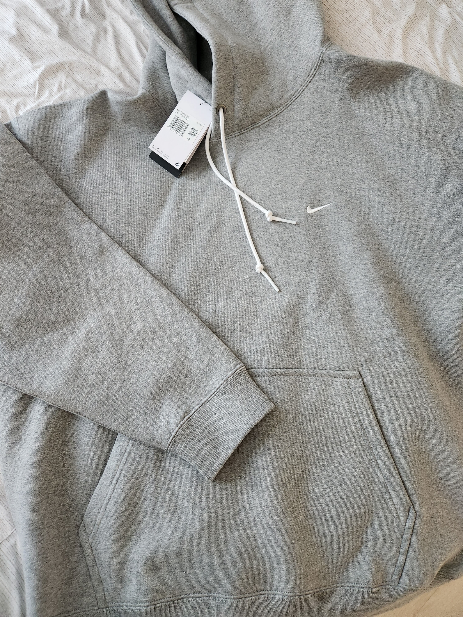 Nike NRG Solo Swoosh Fleece Hoodie Dark Grey Heather - US/EU 착용 스타일