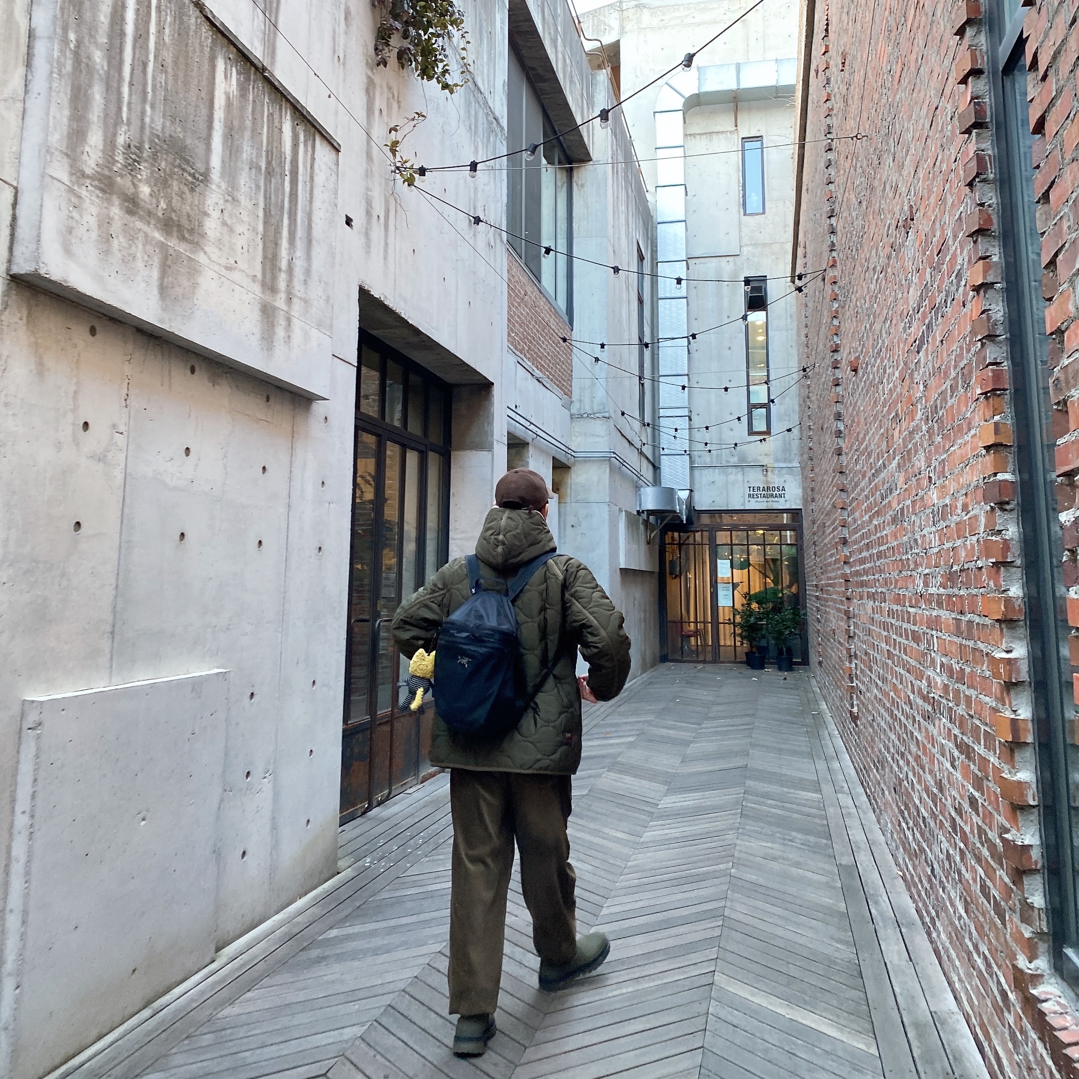 Arc'teryx Heliad 15 Backpack Black, The Museum Visitor Corduroy Ball Cap Brown 착용 스타일 - 3