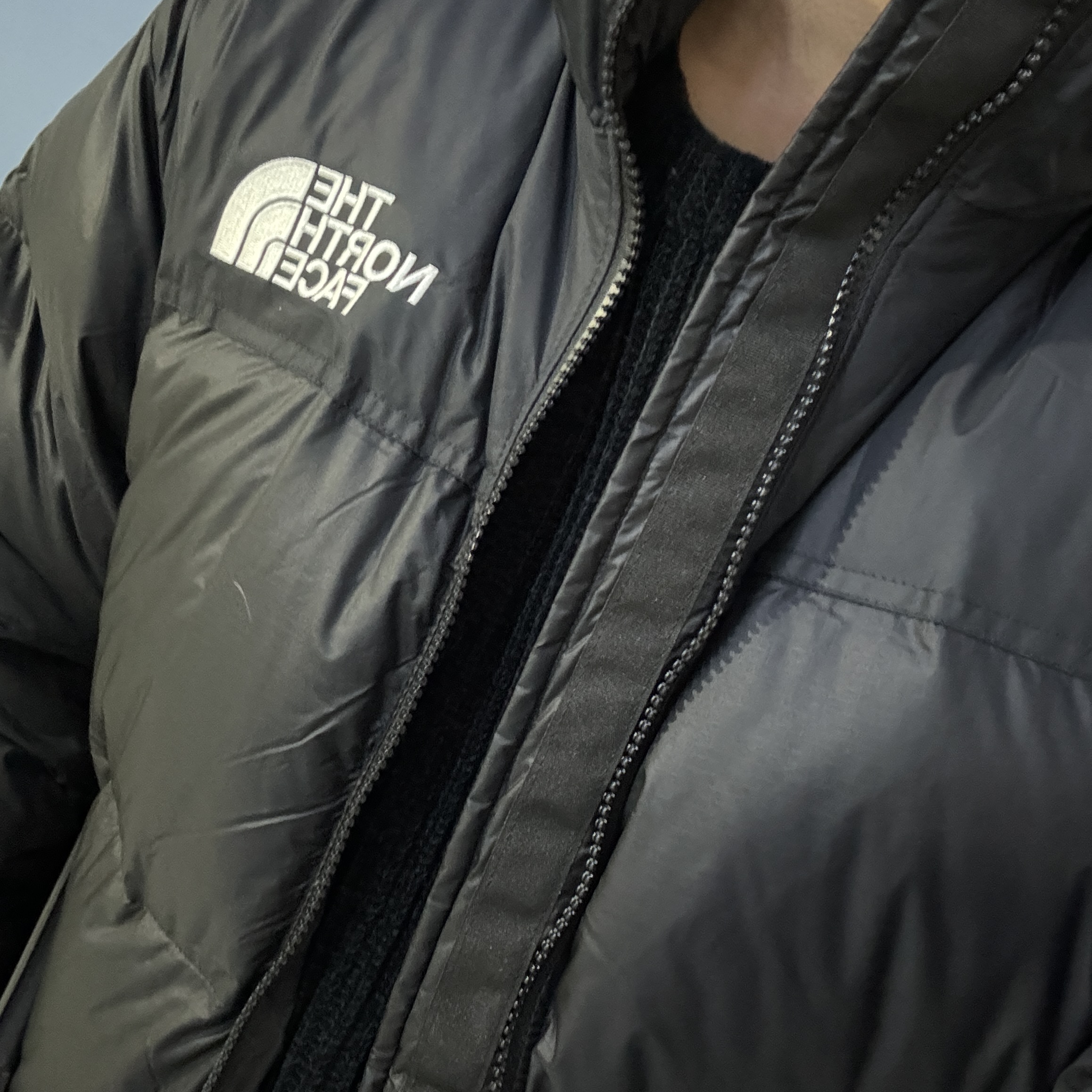 The North Face 1996 Retro Nuptse Jacket Black 착용 스타일 - 2