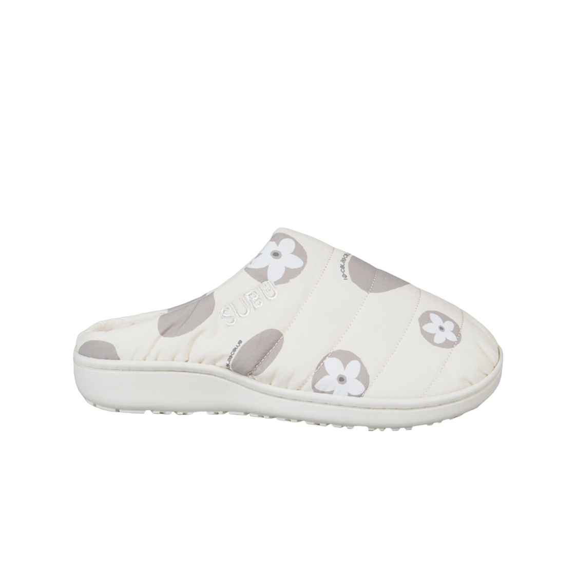 스부 x 10 꼬르소 꼬모 플라워 패딩 슬리퍼 화이트(Subu x 10 Corso Como Flower Padding Slipper White)