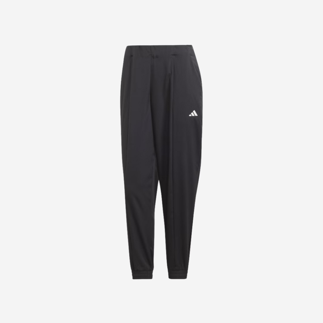 (W) Adidas Aeroready Train Essential Minimal Branding Woven Pants Black White - KR Sizing 상세 이미지 1