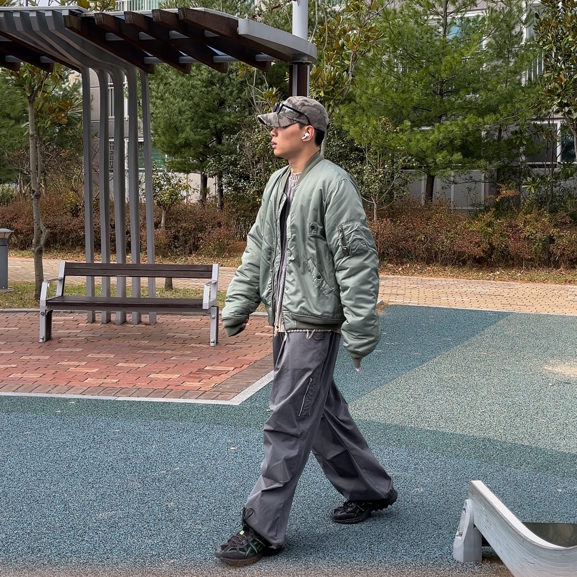 Asics x Andersson Bell Gel-Sonoma 15-50 Black Green 착용 스타일 - 3