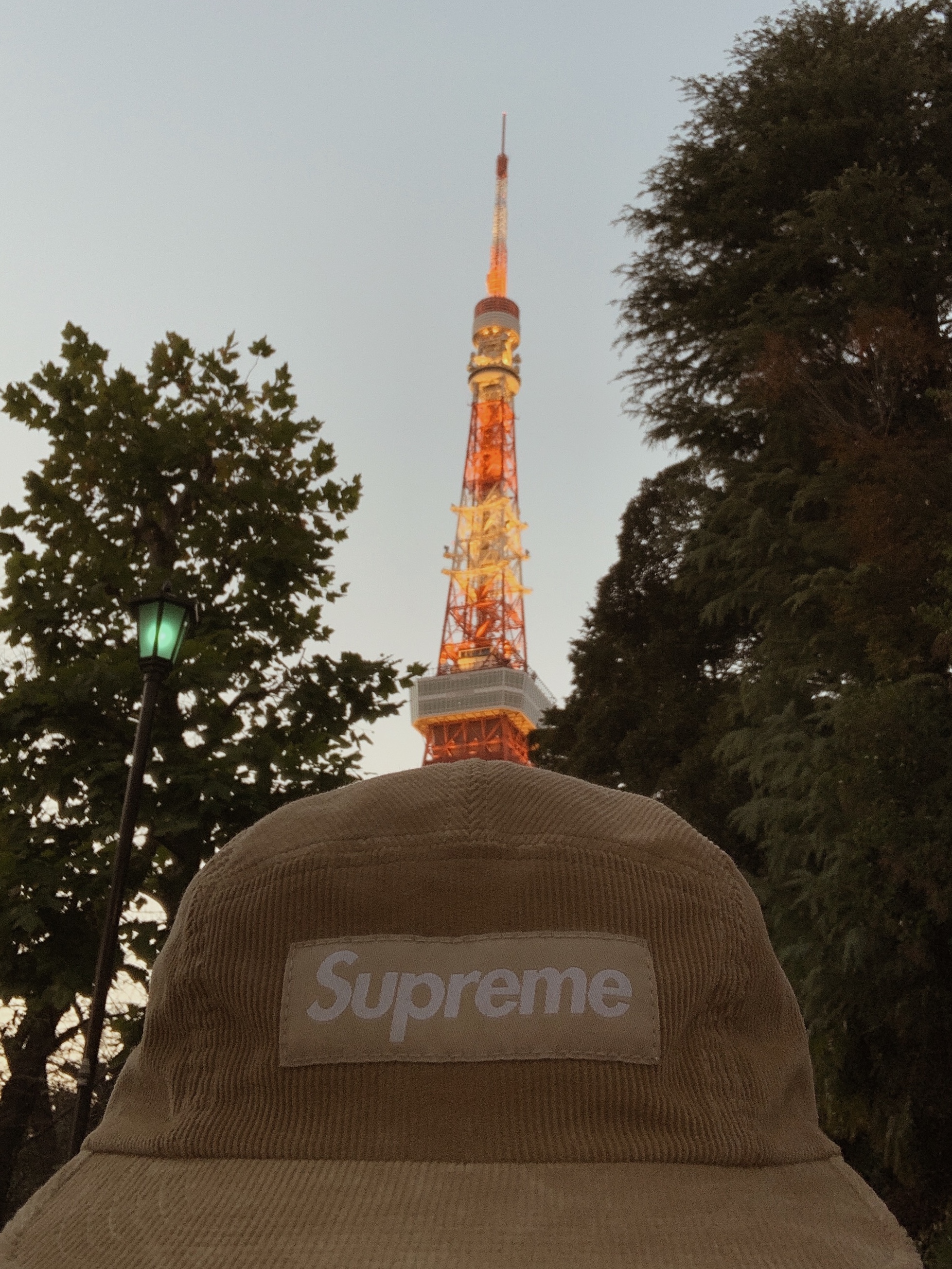 Supreme Corduroy Camp Cap Beige - 23FW 착용 스타일