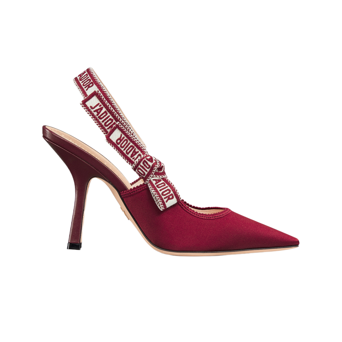 (W) Dior J'adior Slingback Pump Deep Fuchsia Satin Cotton 상세 이미지 1