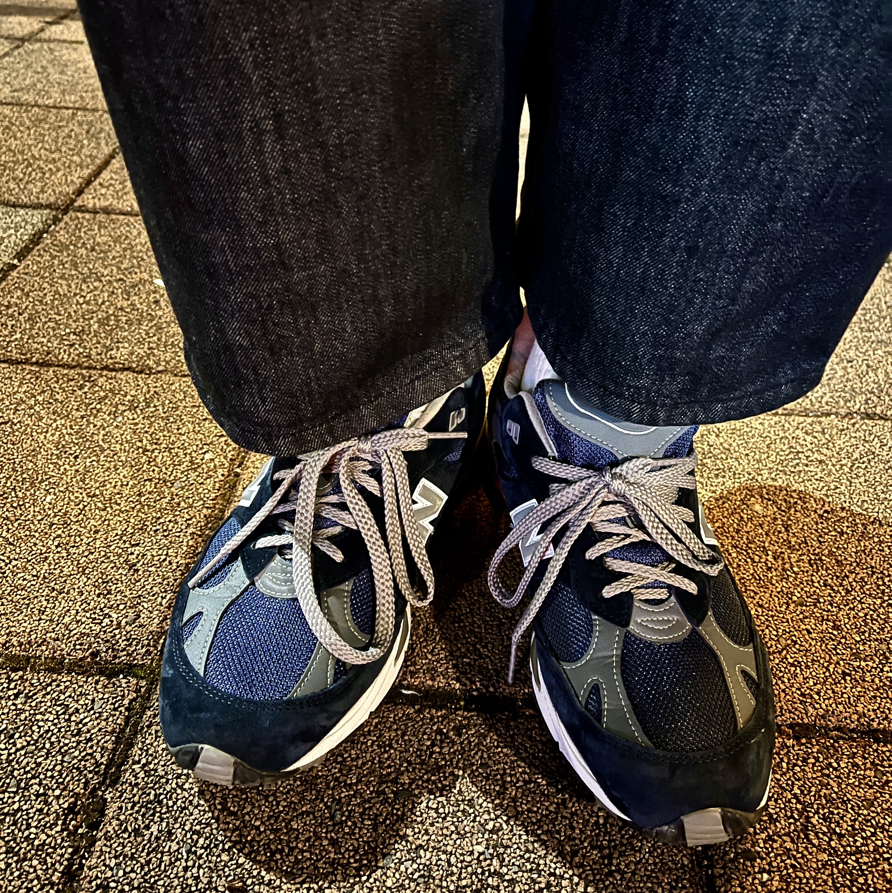 New Balance 991 Made in UK Navy 착용 스타일 - 3