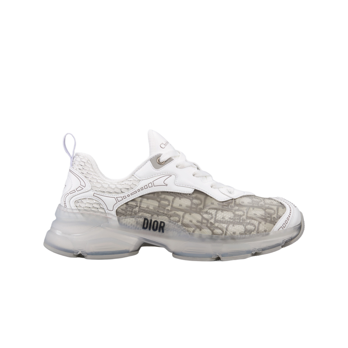 (W) 디올 바이브 스니커즈 그레이 오블리크 트랜스패런트 러버((W) Dior Vibe Sneaker Gray Oblique Transparent Rubber)