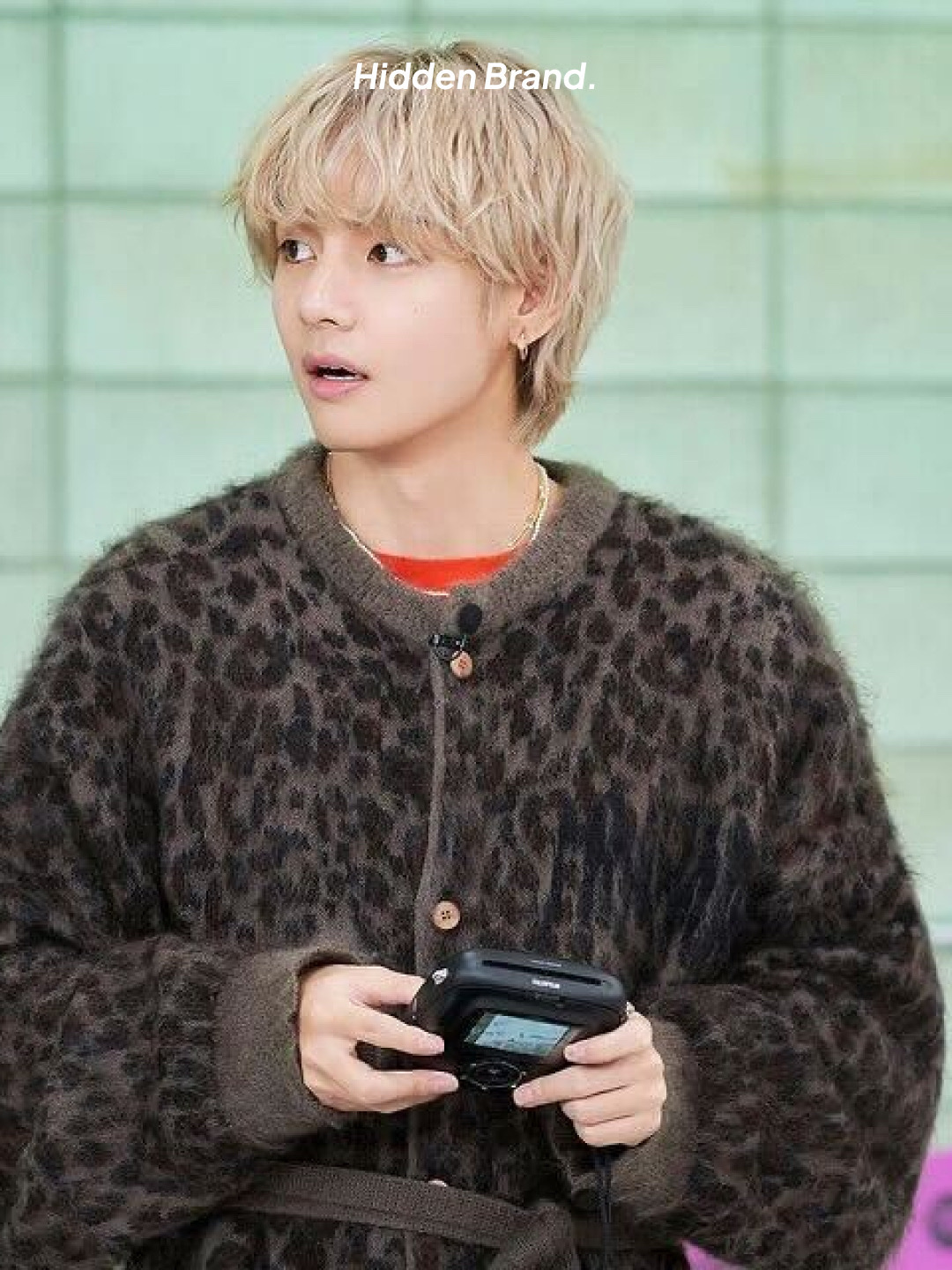Magliano Oversized Mohair Yarn Cardigan with Animalier Pattern Brown Black Pois, Magliano Freaky Short Sleeve Cardigan Multicolor 착용 스타일 - 3