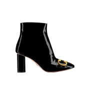 (W) Dior C'est Heeled Ankle Boot Patent Calfskin Black