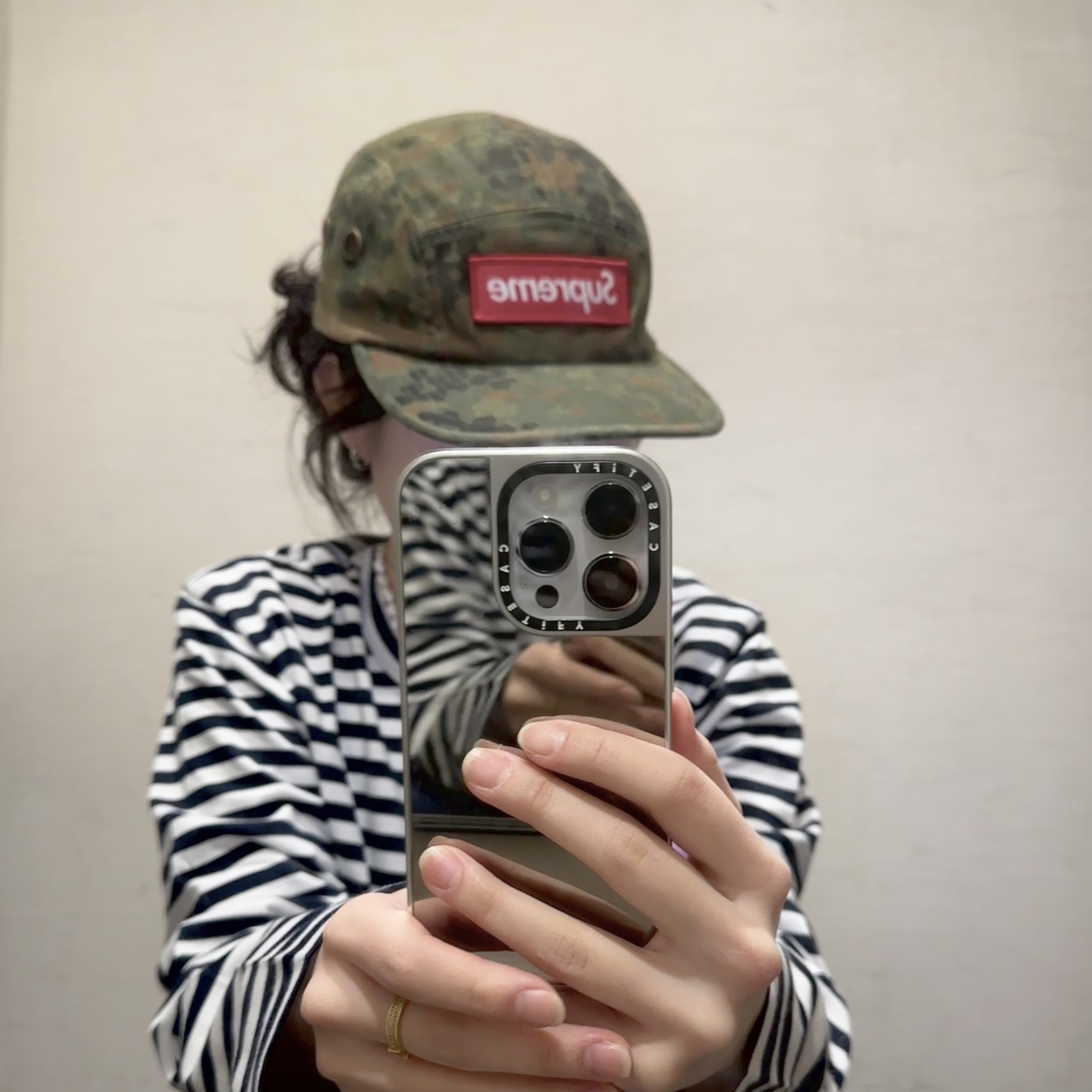 Supreme Military Camp Cap Flecktarn Camo - 23FW 착용 스타일