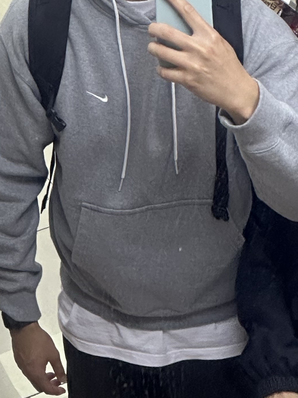 Nike NRG Solo Swoosh Fleece Hoodie Dark Grey Heather - Asia 착용 스타일