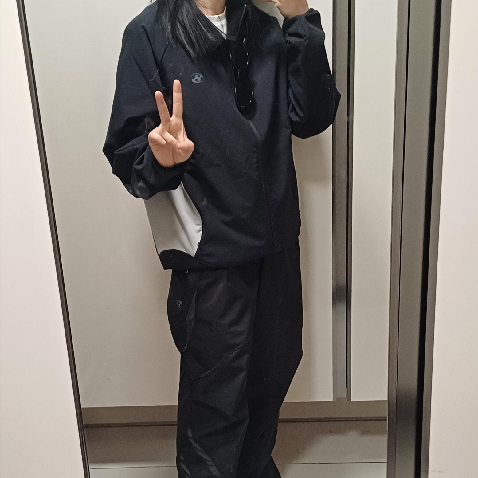 Sansan Gear Seam Wave Jacket Black - 23FW 착용 스타일 - 1