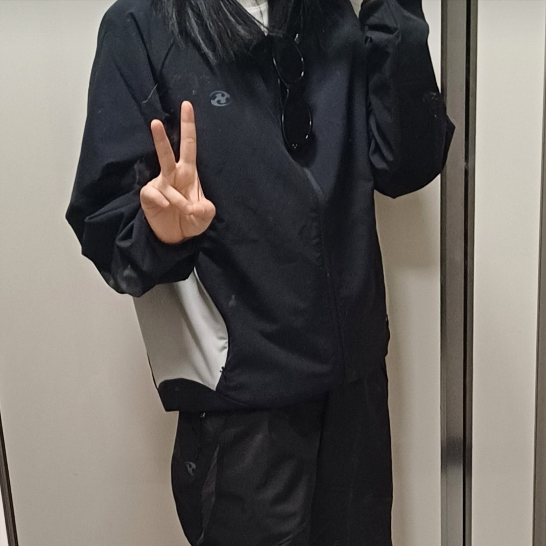 Sansan Gear Seam Wave Jacket Black - 23FW 착용 스타일 - 2