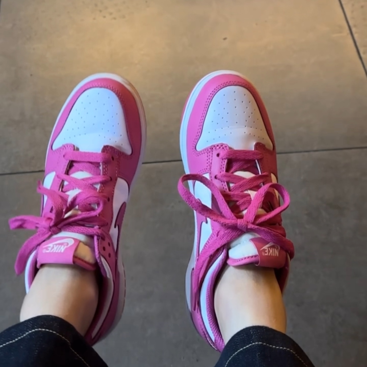 (PS) Nike Dunk Low White Active Fuchsia 착용 스타일