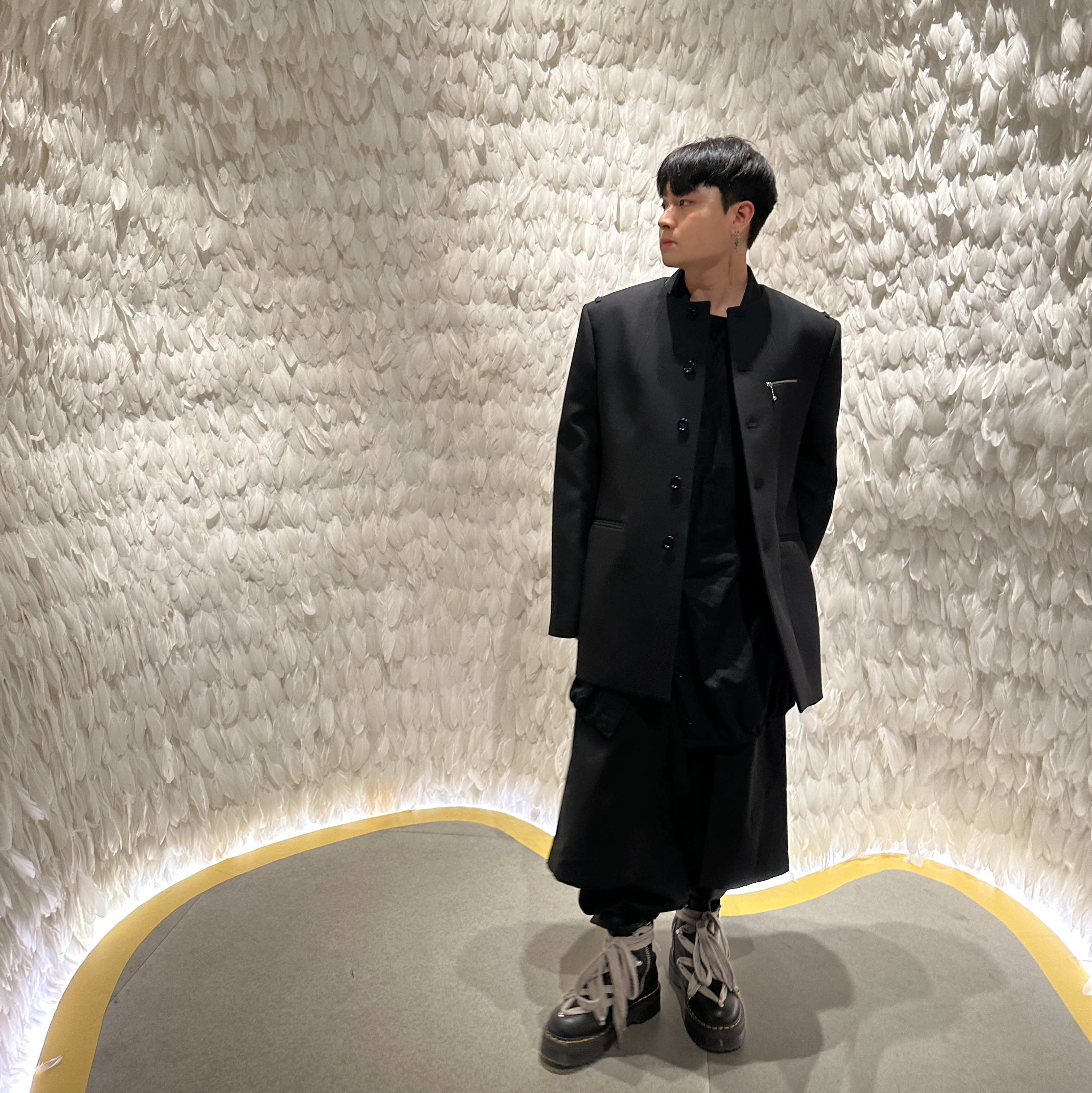 Dr. Martens x Rick Owens 1460 RO Leather Lace Up Platform Boots Black Lunar 착용 스타일