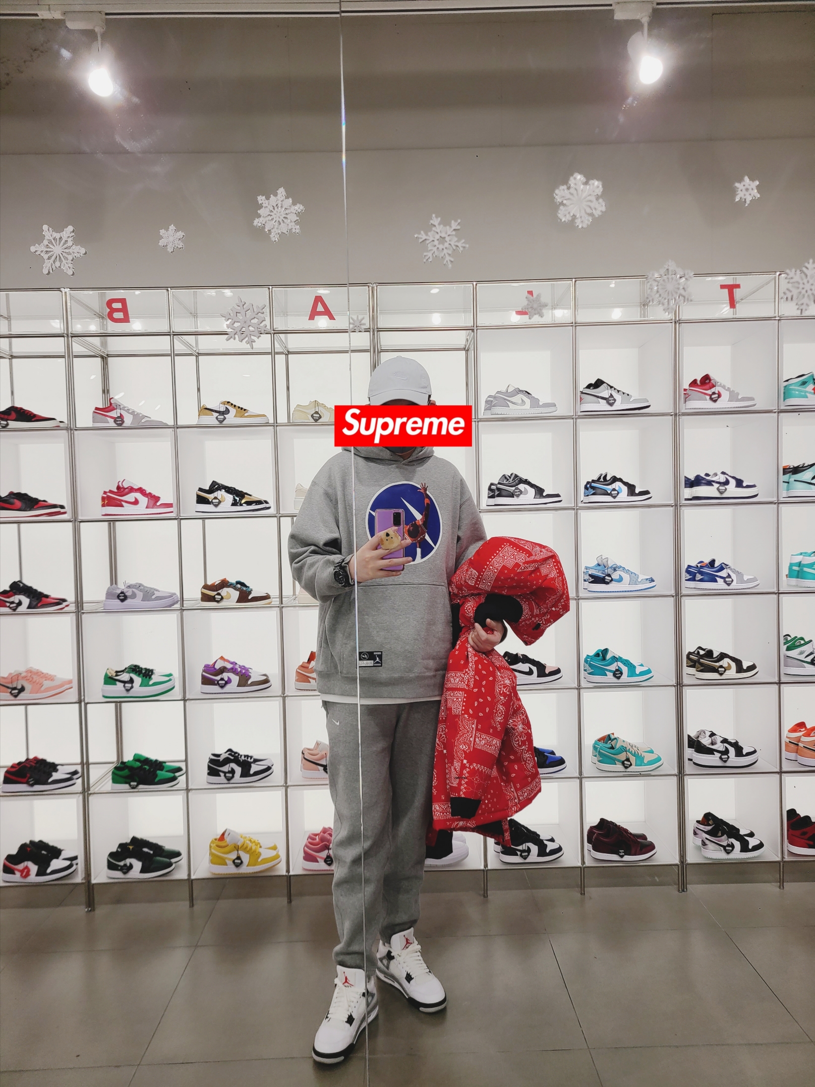 Jordan 1 x Off-White Retro High Chicago The Ten, Nike Heritage 86 Corduroy Cap White 착용 스타일 - 4