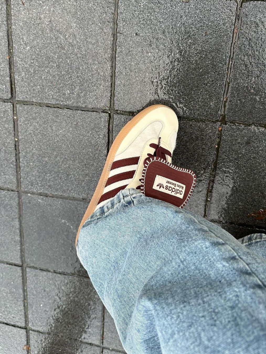 Adidas x Wales Bonner Pony Tonal Samba Cream White Mystery Brown, Adidas x Wales Bonner Samba Silver Metallic 착용 스타일 - 2