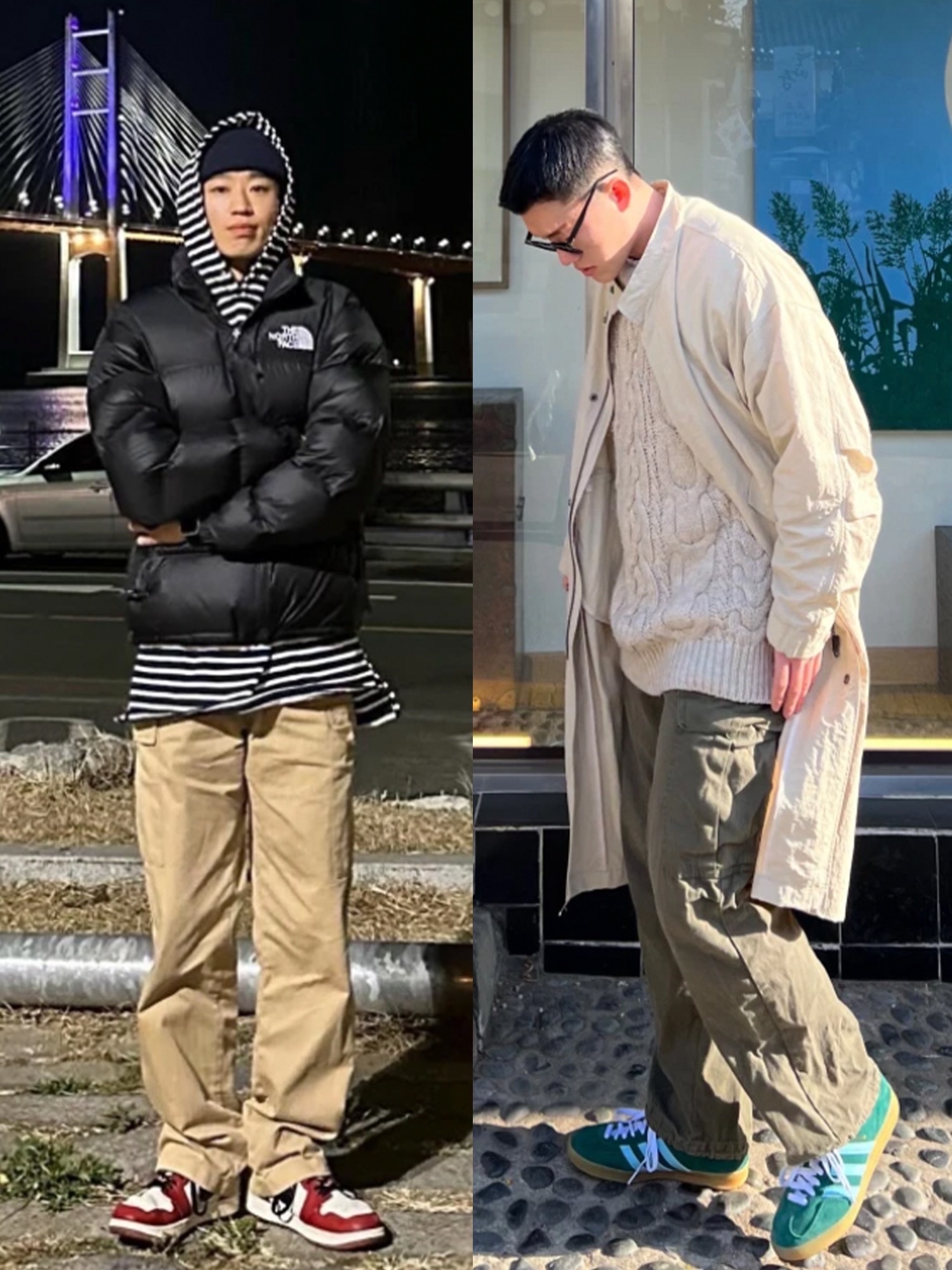 Acne Studios Mohair Check Muffler Blue Beige Black, Asics x Atmos x Undermycar Gel-Kayano 14 Pepper Black 착용 스타일 - 3