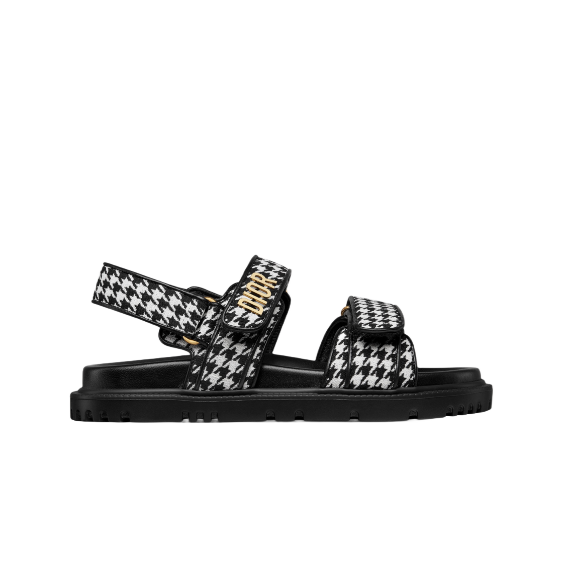 (W) Dior DiorAct Sandal Technical Fabric with Micro Houndstooth Print Black White 상세 이미지 1