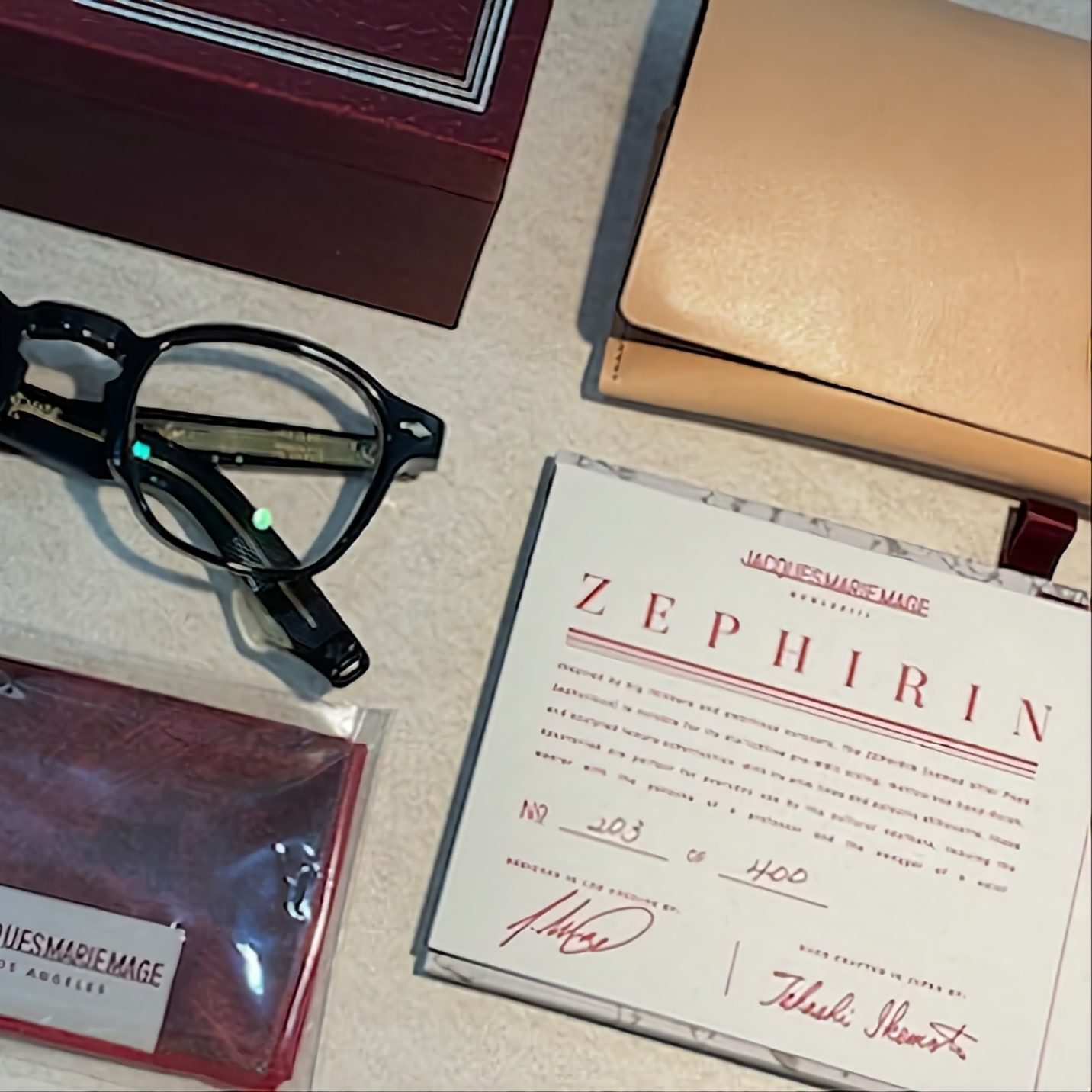 Jacques Marie Mage Zephirin 47 Brown Lenses Beluga 착용 스타일