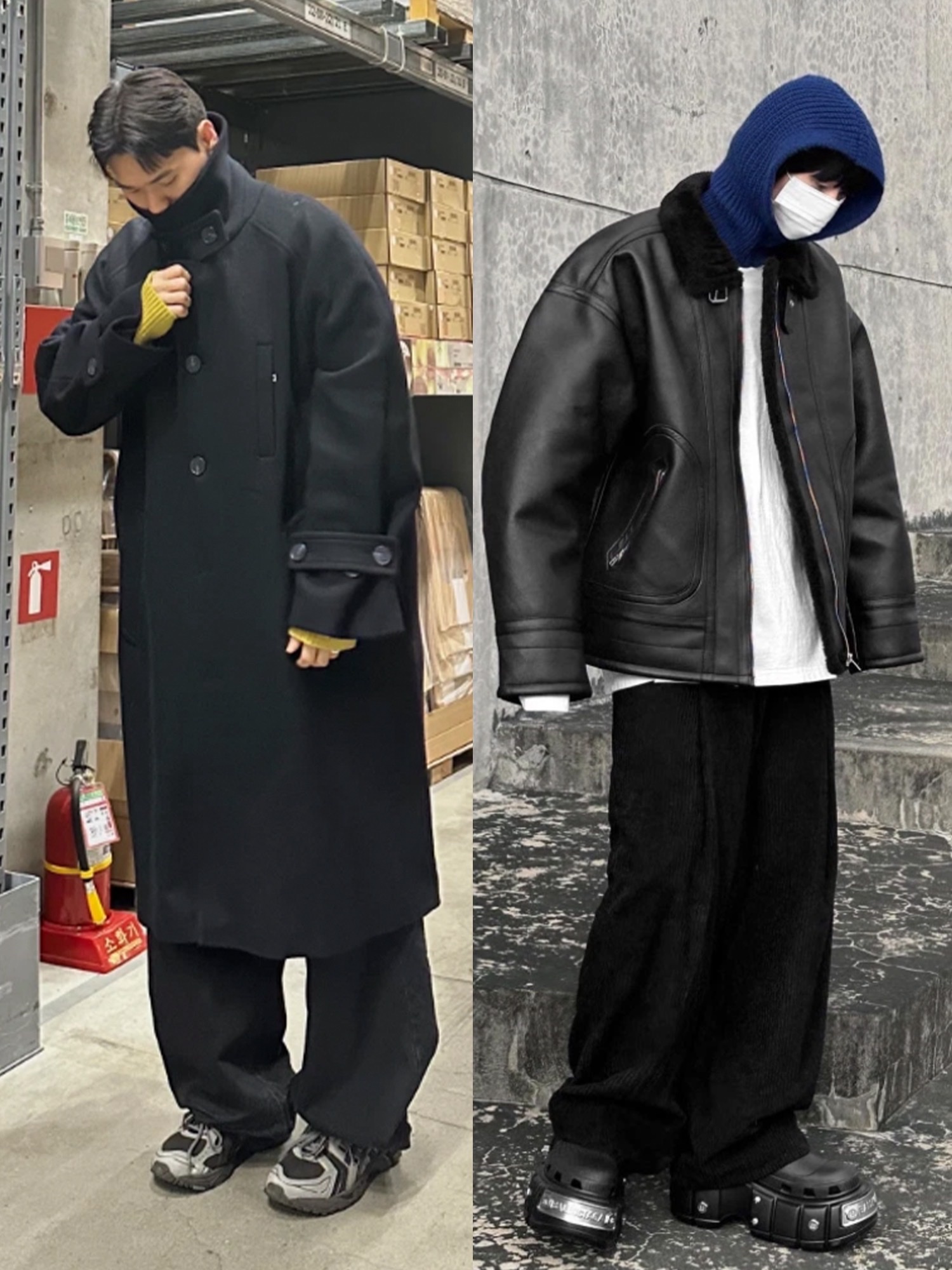 Acne Studios Mohair Check Muffler Blue Beige Black, Asics x Atmos x Undermycar Gel-Kayano 14 Pepper Black 착용 스타일 - 2