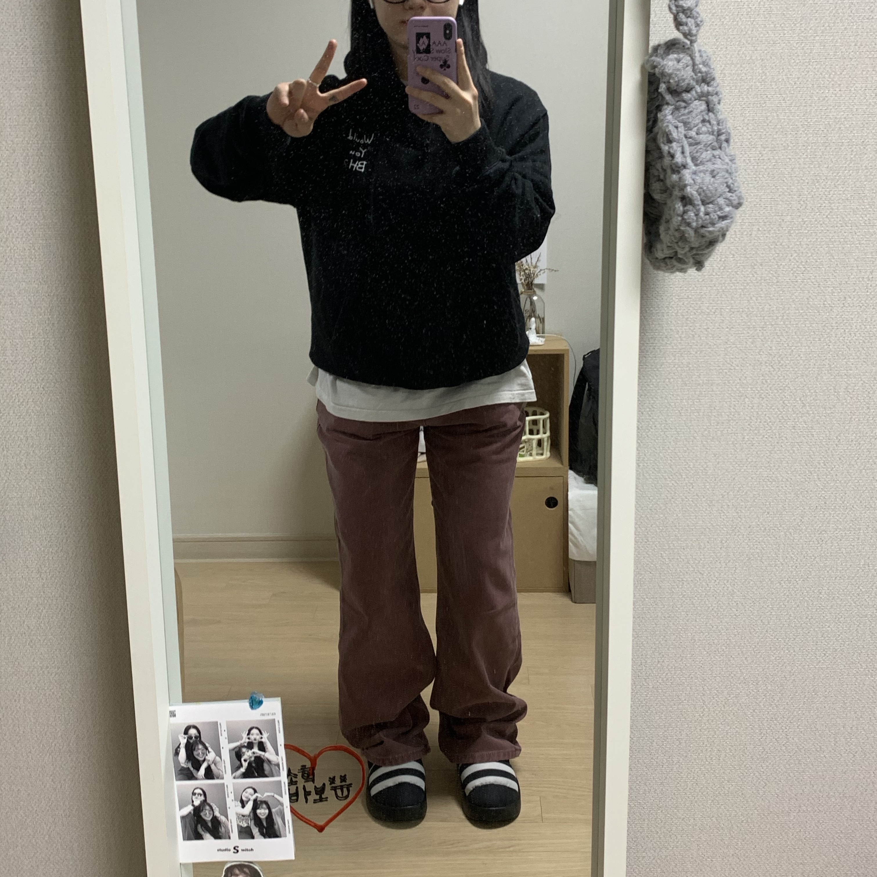 Adidas Puffylette Core Black ์ฐฉ์ฉ ์คํ์ผ - 1