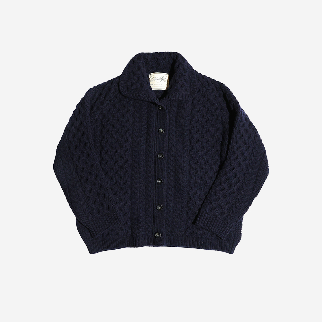 23WTKN002 Saenginstudios Shetland Pure Wool Cardigan Navy