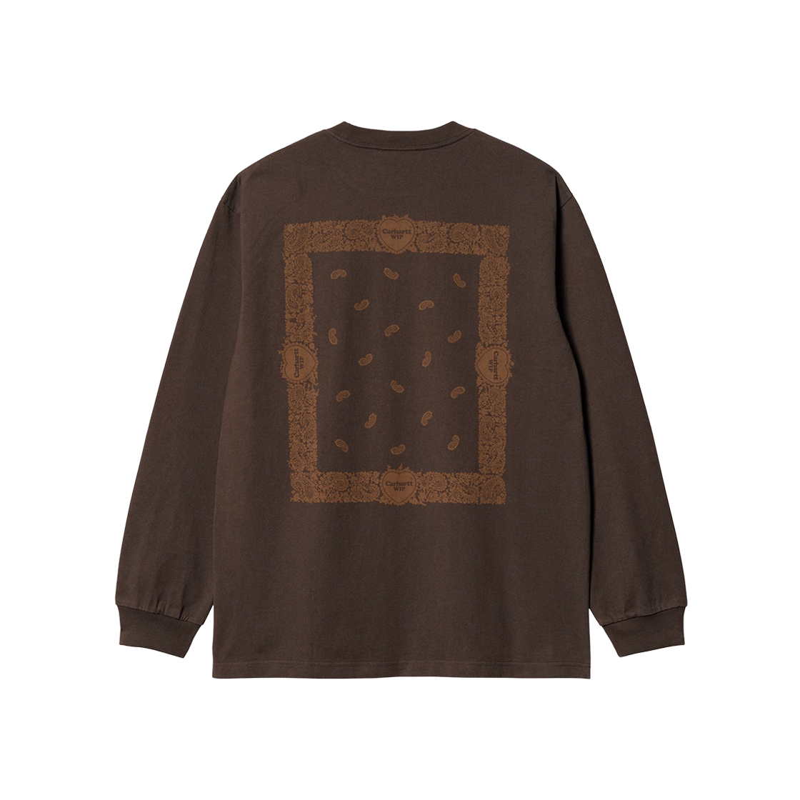 Carhartt WIP Paisley Long Sleeve T-Shirt Buckeye Deep Hamilton Brown 상세 이미지 1