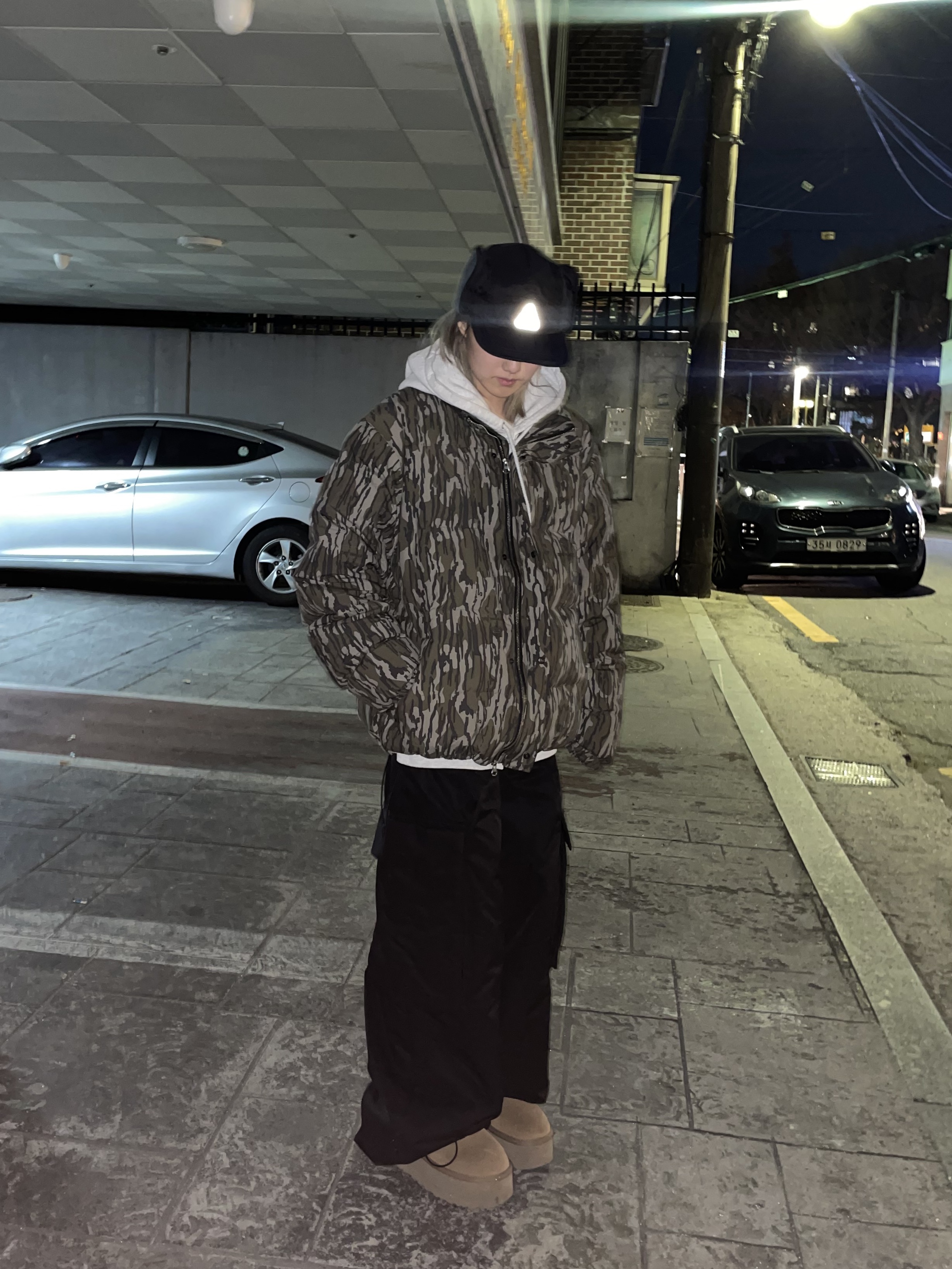 Palace Grid Fleece Reversible Earflap Hat Black - 22FW 착용 스타일