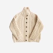 Saenginstudios Shetland Pure Wool Cardigan Cream