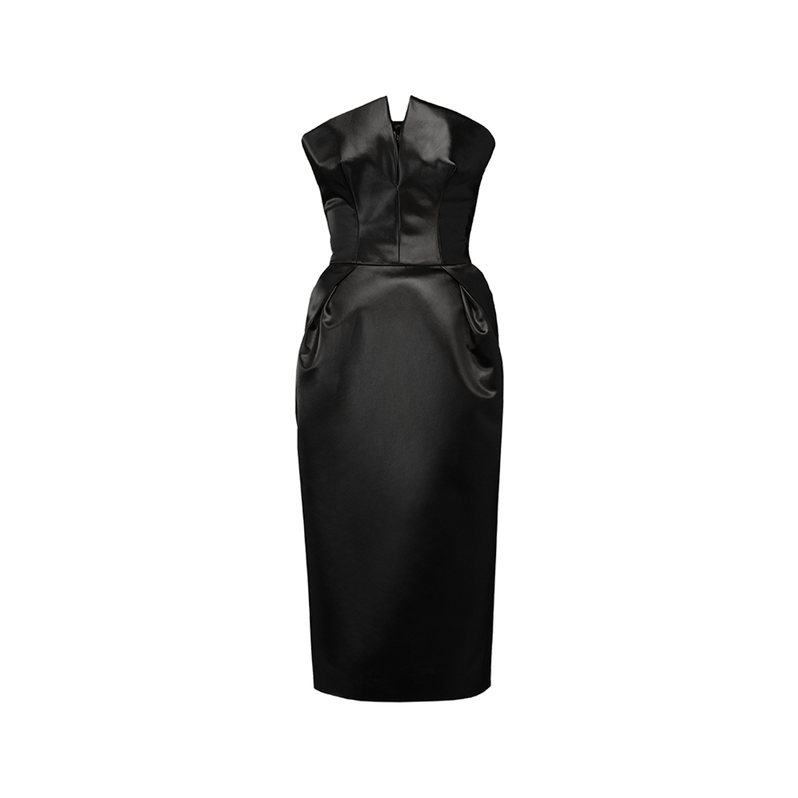 (W) Maison Margiela Cintzed Satin Dress Black 상세 이미지 1