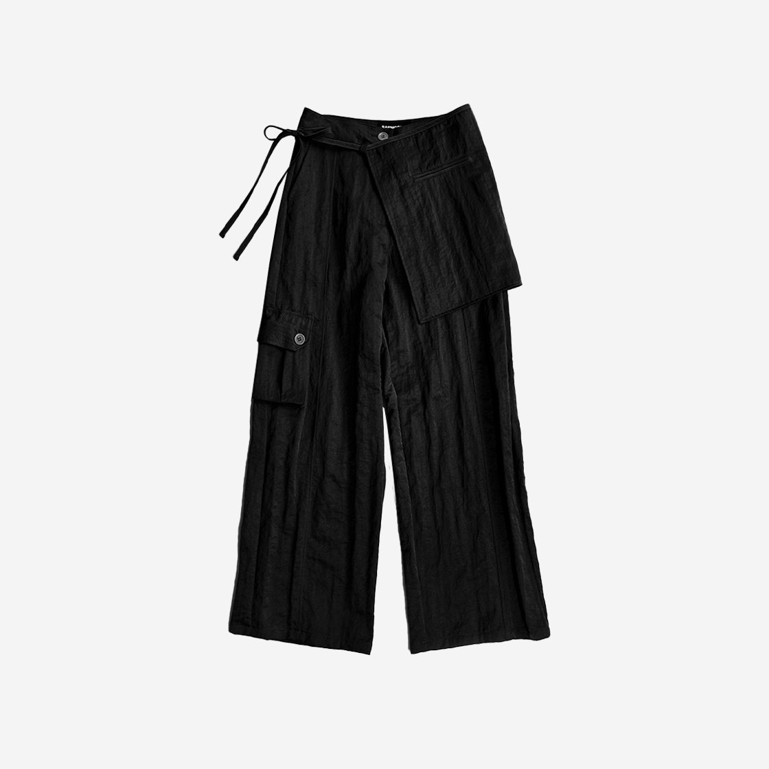 23FWPT003 Saenginstudios Skirt Wrap Wide Pants Black