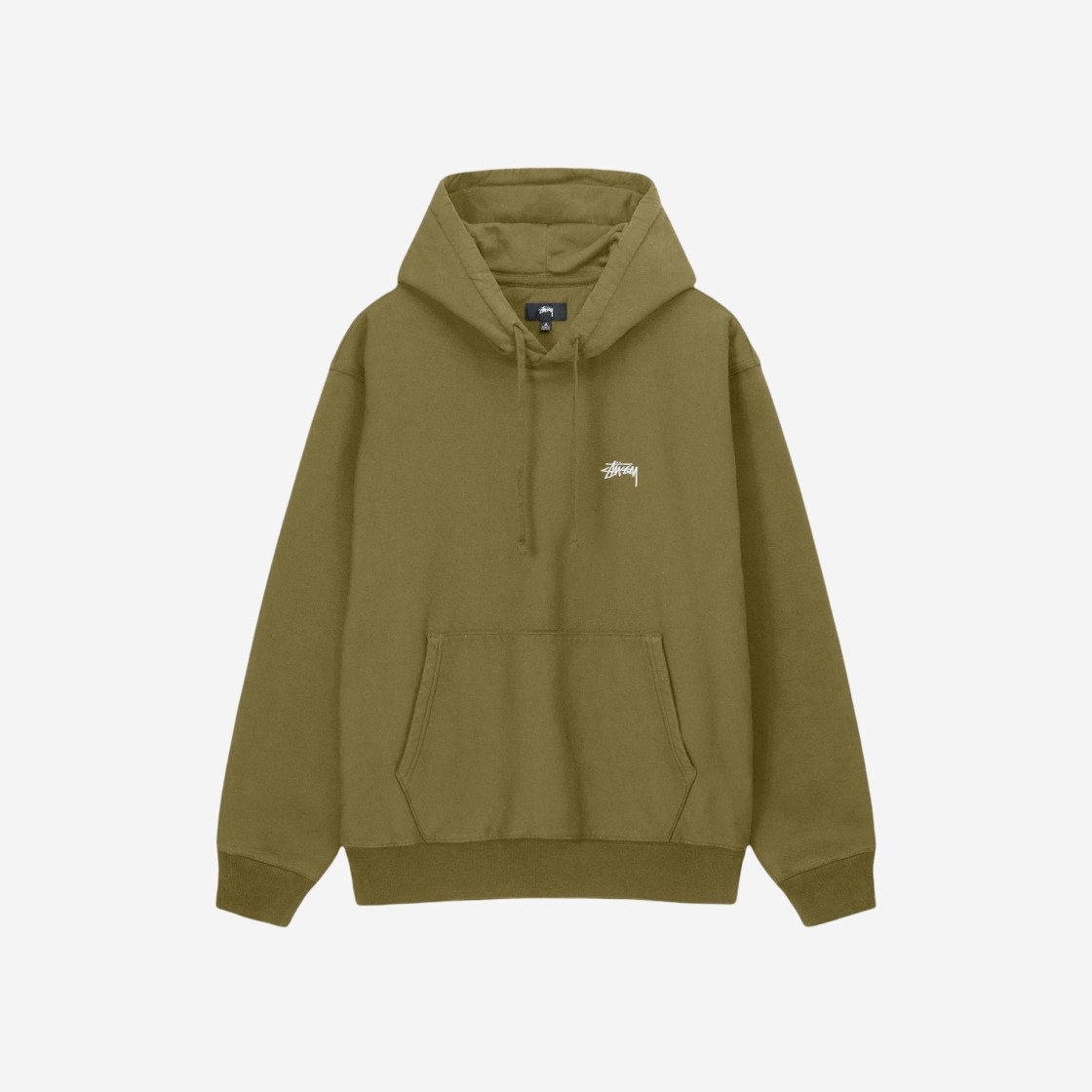 Stussy Stock Logo Hoodie Olive 상세 이미지 1