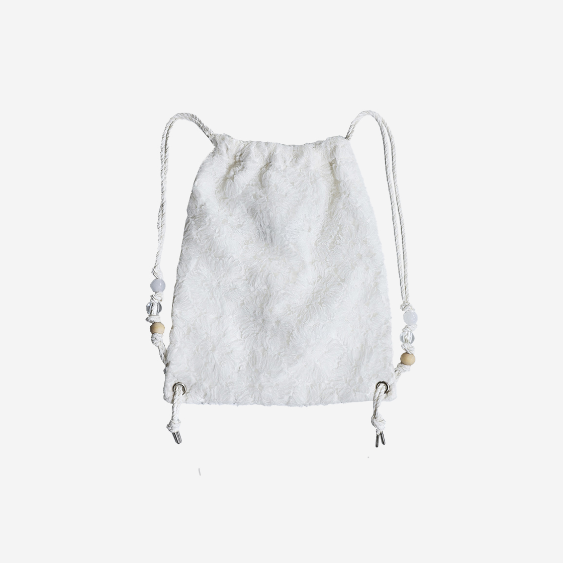 23FWBG001 Saenginstudios Floral Lace 3-Way Bag White