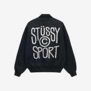 Stussy Sport Melton Varsity Jacket Black
