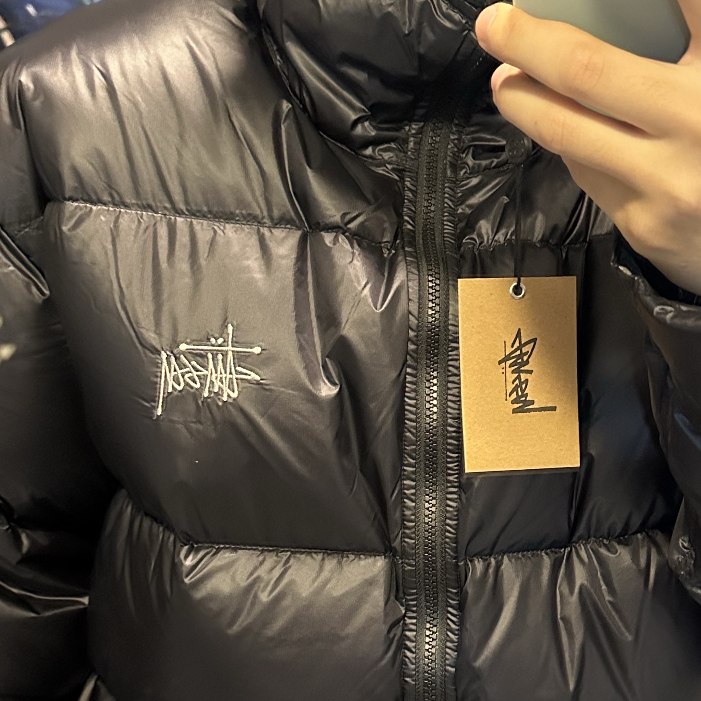 Stussy Down Parka Micro Ripstop Phantom Black 착용 스타일