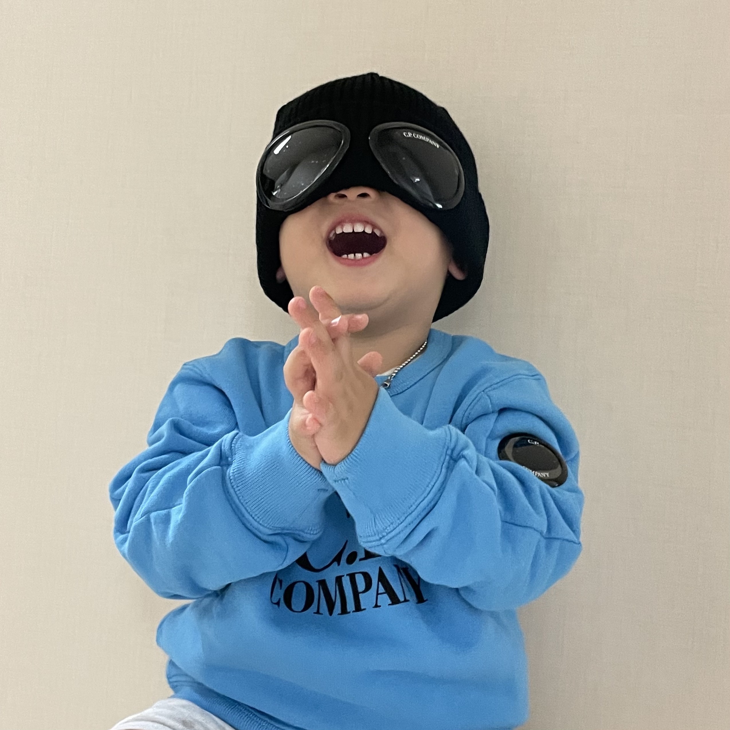(Kids) C.P. Company Merino Wool Goggle Beanie Black - 23FW 착용 스타일 - 2