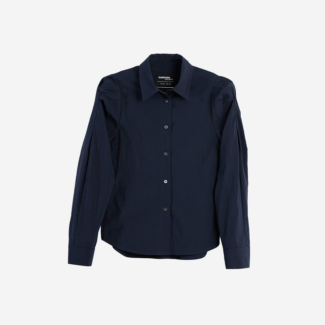 23FWTP001 Saenginstudios Puff Detail Shirt Navy