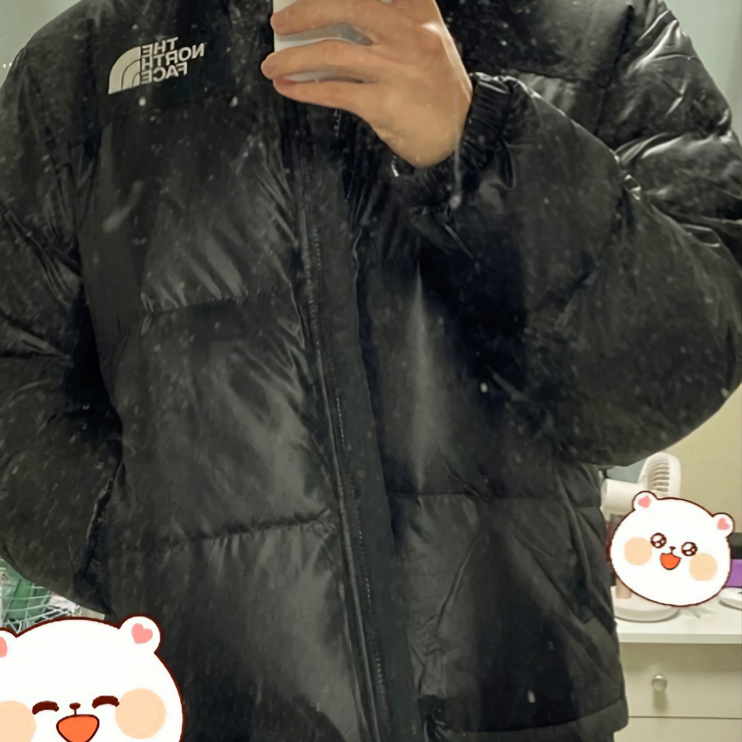 The North Face On Ball Jacket Black 착용 스타일