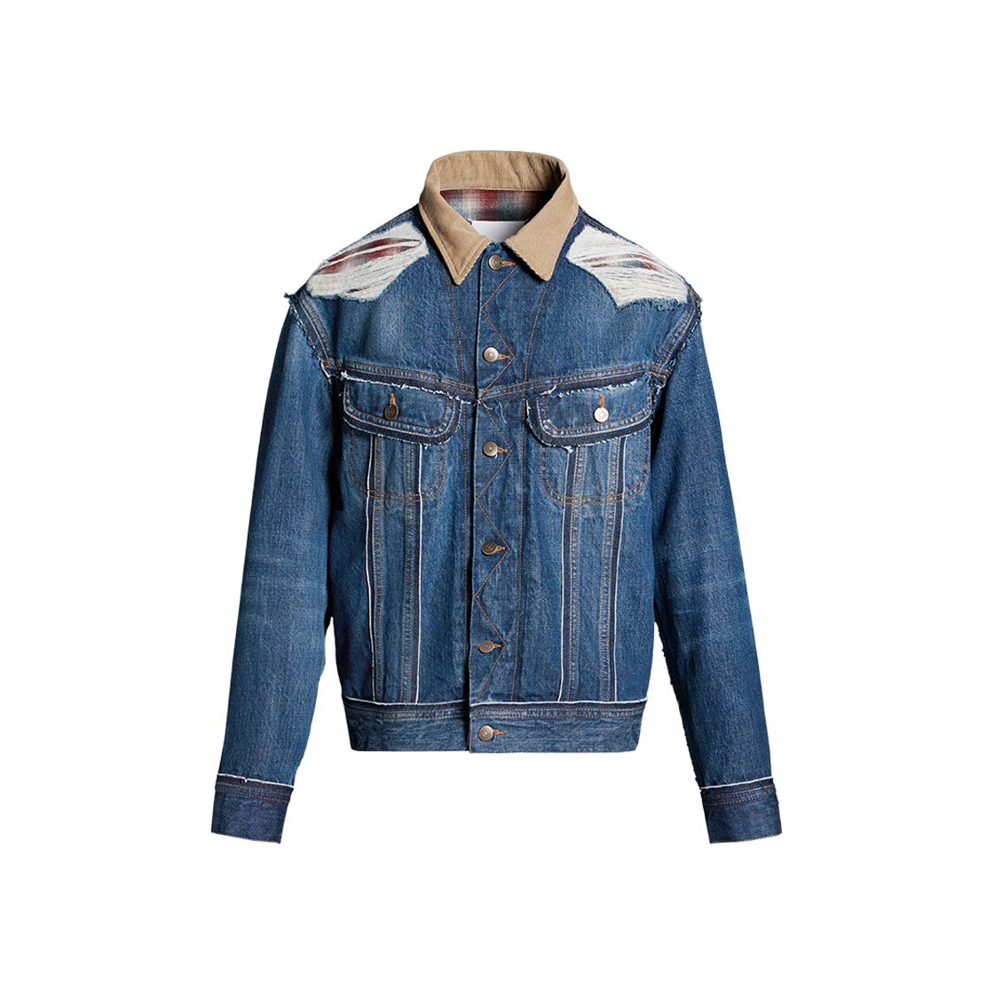 Maison Margiela Pendleton Denim Jacket Navy 상세 이미지 1