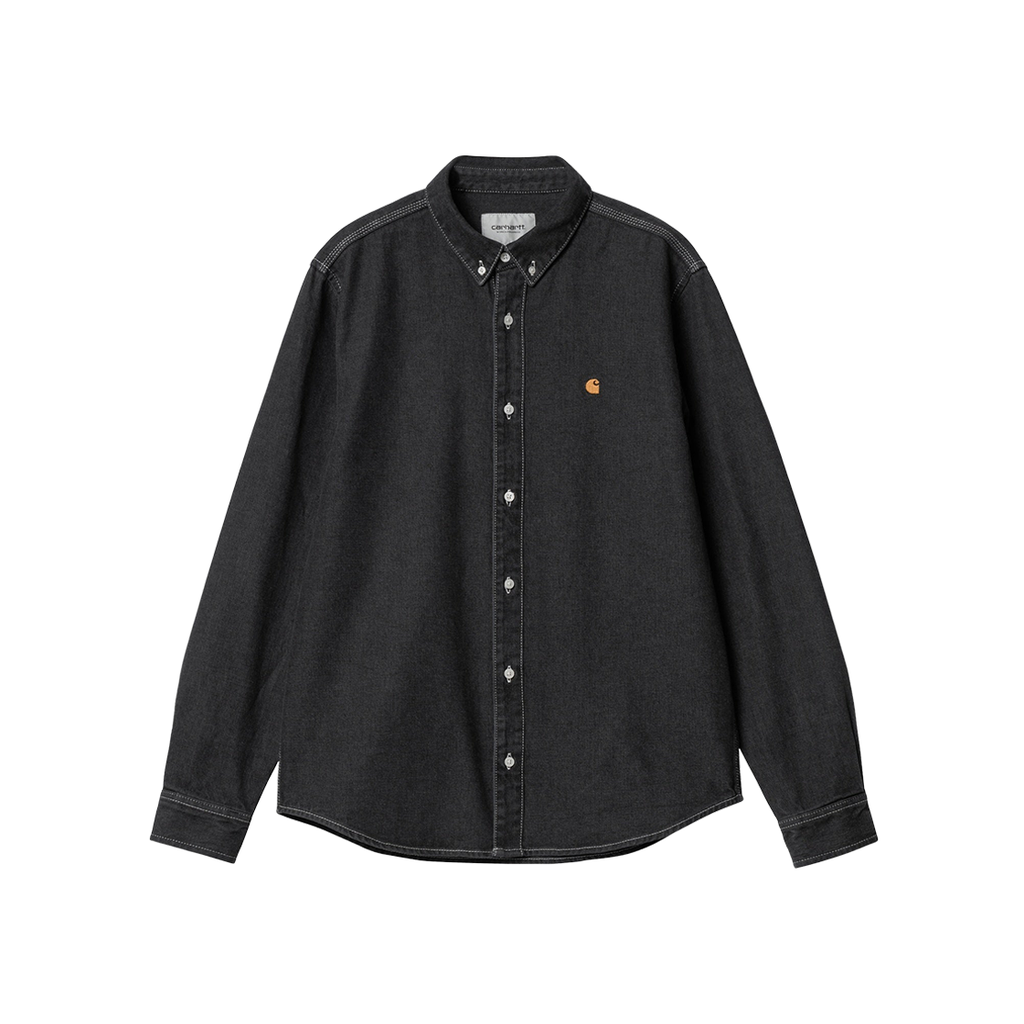 Carhartt WIP Weldon Shirt Black Stone Washed 상세 이미지 1