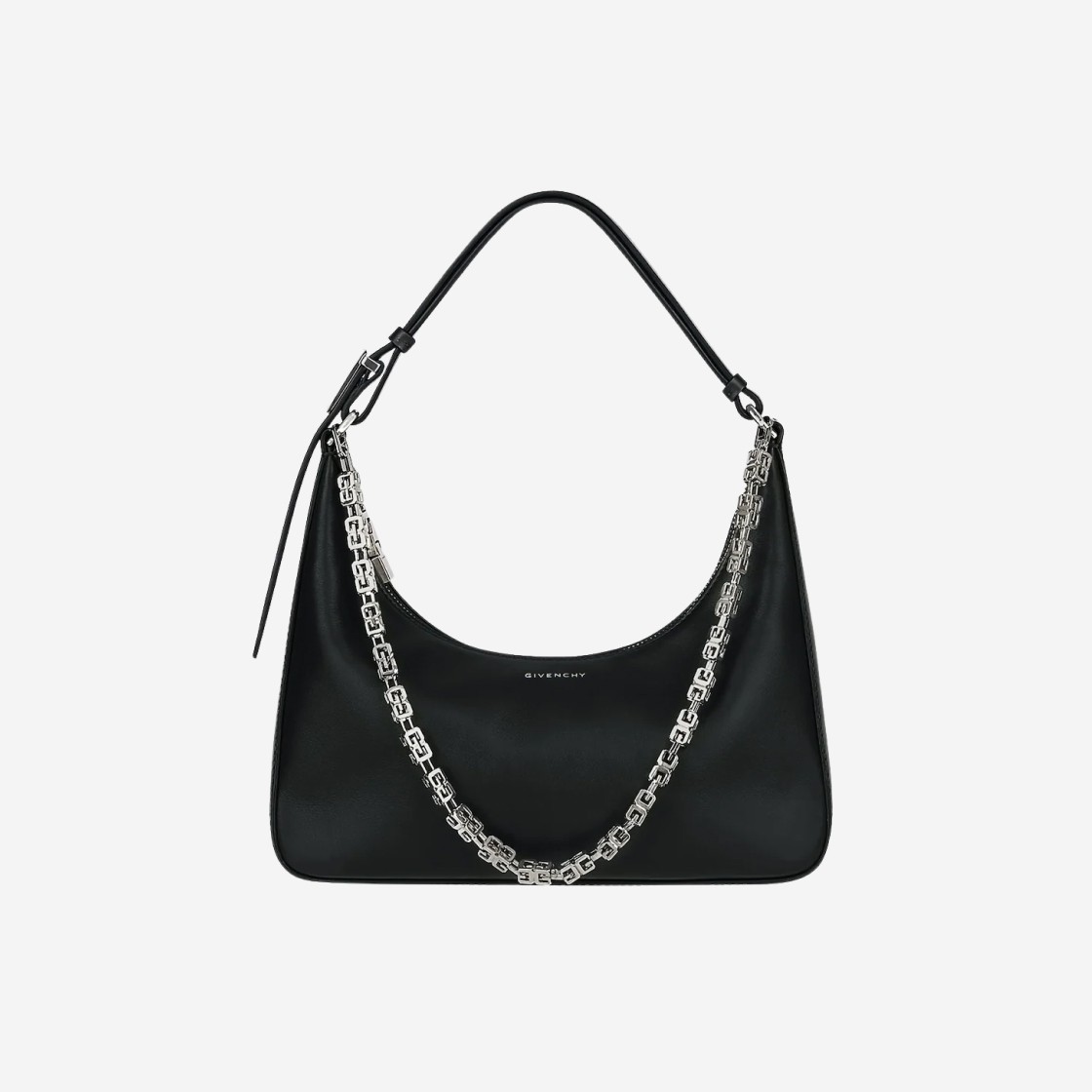 Givenchy Small Moon Cut Out Bag in Leather with Chain Black 상세 이미지 1