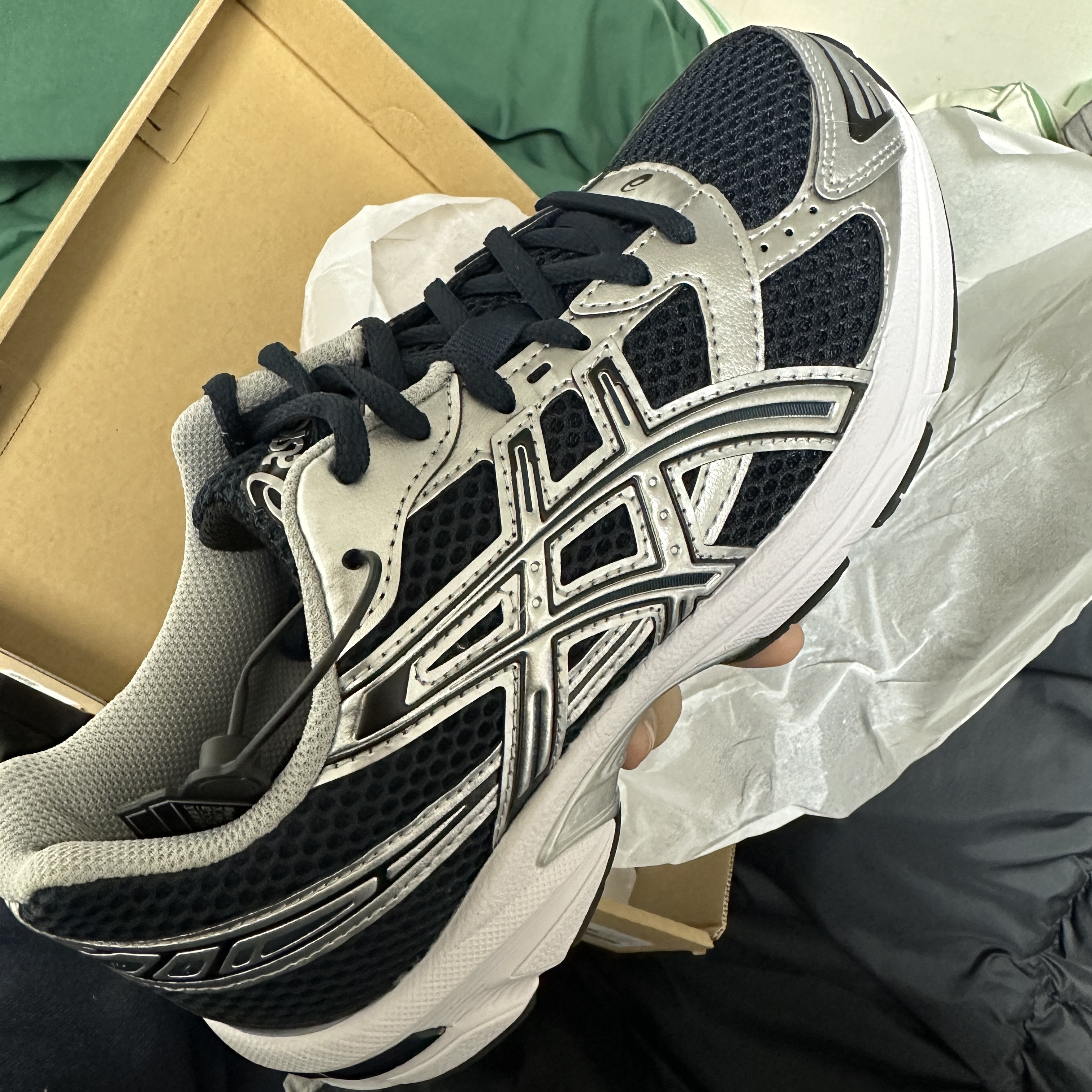 Asics Gel-1130 French Blue Pure Silver 착용 스타일