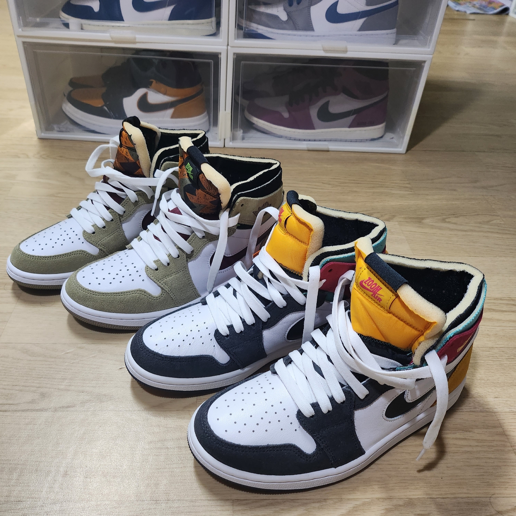 Jordan 1 Zoom Air CMFT Anthracite Pink Gold 착용 스타일