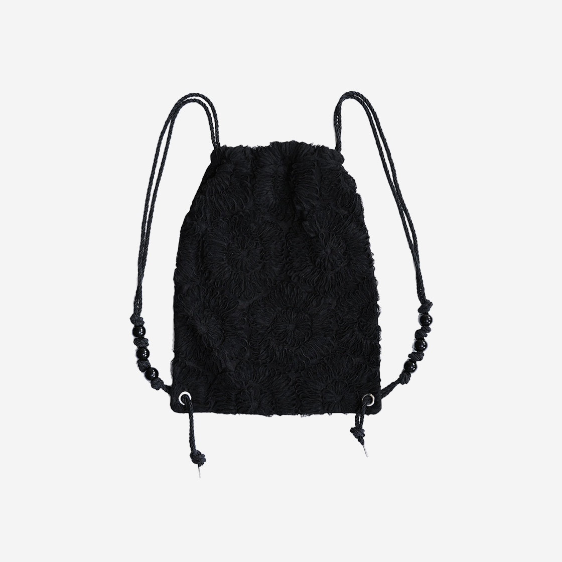 23FWBG002 Saenginstudios Floral Lace 3-Way Bag Black